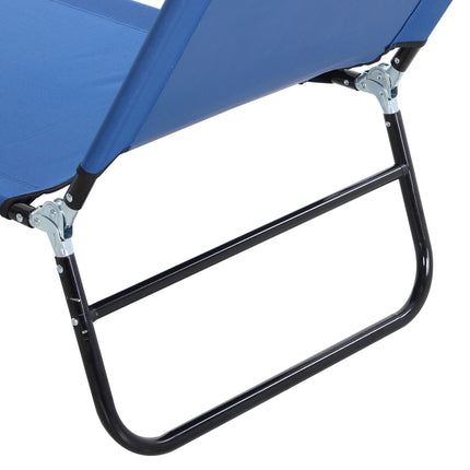 Adjustable sun lounger in steel for garden and balcony, blue