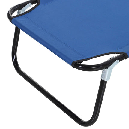 Adjustable sun lounger in steel for garden and balcony, blue