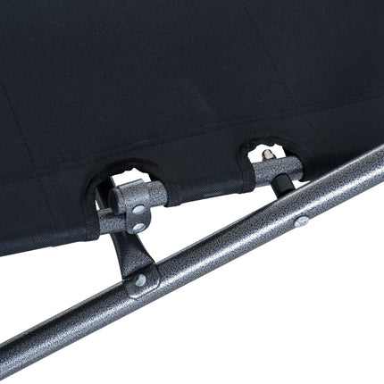Klappbare Sonnenliege mit Auflage, Metallgestell, schwarz