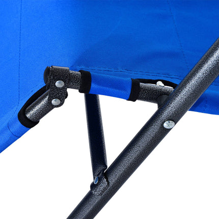 Klappbarer Strandstuhl mit Kissen, Metall & Oxford-Gewebe, blau