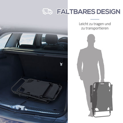 Klappbare Sonnenliege mit Kissen – Metall & Oxford-Gewebe