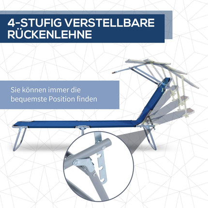 Verstellbare Klappliege mit Sonnendach – Oxford-Gewebe