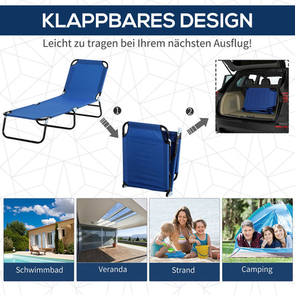 Verstellbare Klappliege mit Sonnendach – Oxford-Gewebe
