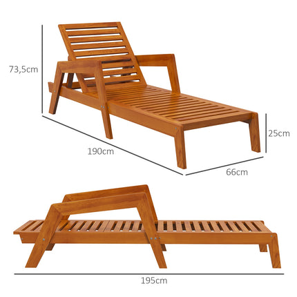 Weatherproof Garden sun lounger - Orange, 66x190 cm