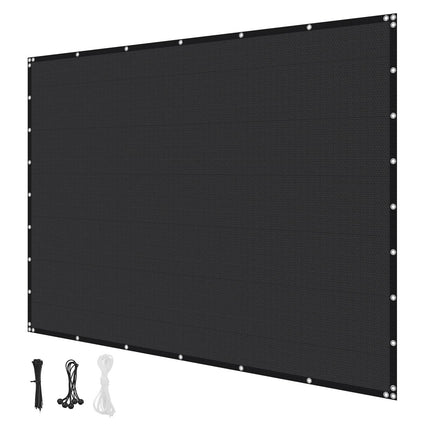 Sun Shade Cloth 8 x 12 Ft, 90% Block, HDPE, Black