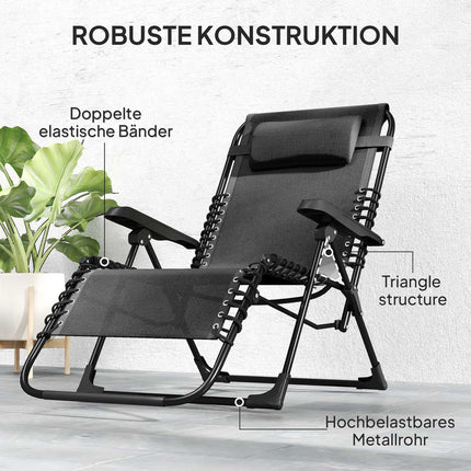 Klappbare Sonnenliege, verstellbar, wetterfest, 120 kg Traglast