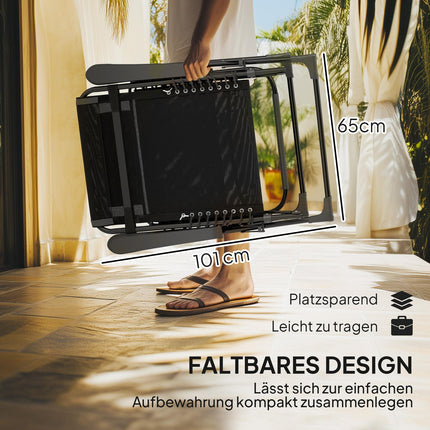 Klappbare Sonnenliege, verstellbar, wetterfest, 120 kg Traglast