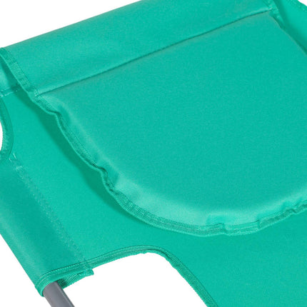 Ligstoel opklapbaar tuinligstoel met leesvenster, kussen, ligstoel met 5-voudig verstelbare rugleuning, weerbestendige campingligstoel belastbaar tot 120 kg, voor tuinstrandzwembad, groen