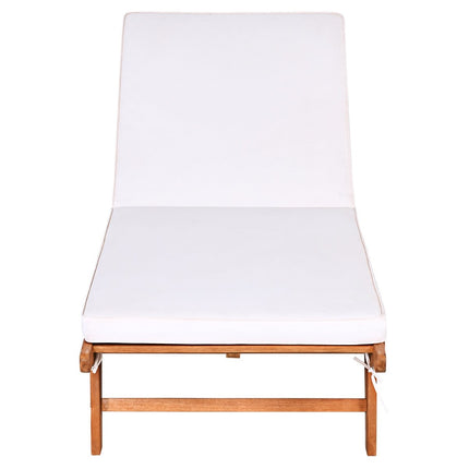 Chaise longue de jardin en bois avec dossier réglable avec roulettes et coussins chaise longue de plage pour le jardin