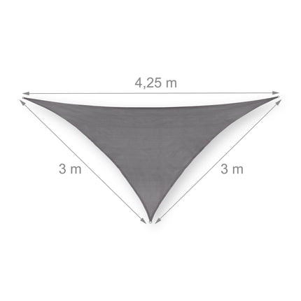 Sun sail polyethylene triangular gray