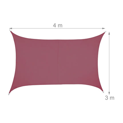 Sun sail rectangular burgundy