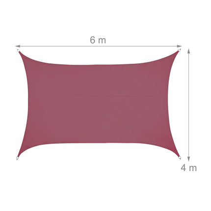 Sun sail rectangular burgundy