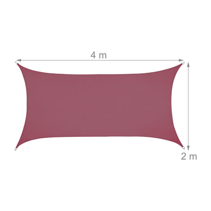 Sun sail rectangular burgundy