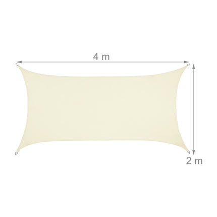Sun sail rectangular cream colored