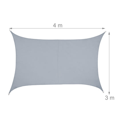 Sun sail rectangular light grey
