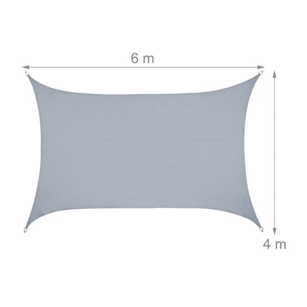 Sun sail rectangular light grey