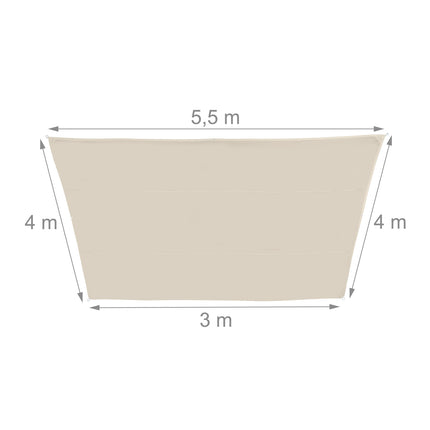 Sonnensegel trapezförmig beige