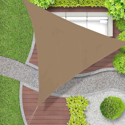 Sun sail triangular coffee brown