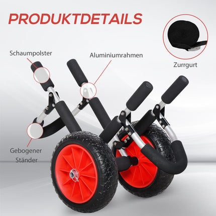 Surfboard transport cart, foldable, padded, 45 kg capacity