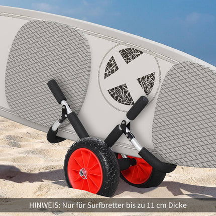 Surfboard transport cart, foldable, padded, 45 kg capacity