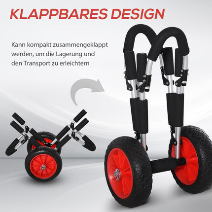 Surfboard transport cart, foldable, padded, 45 kg capacity