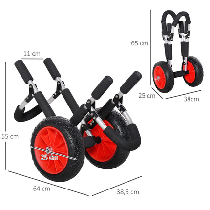 Surfboard transport cart, foldable, padded, 45 kg capacity