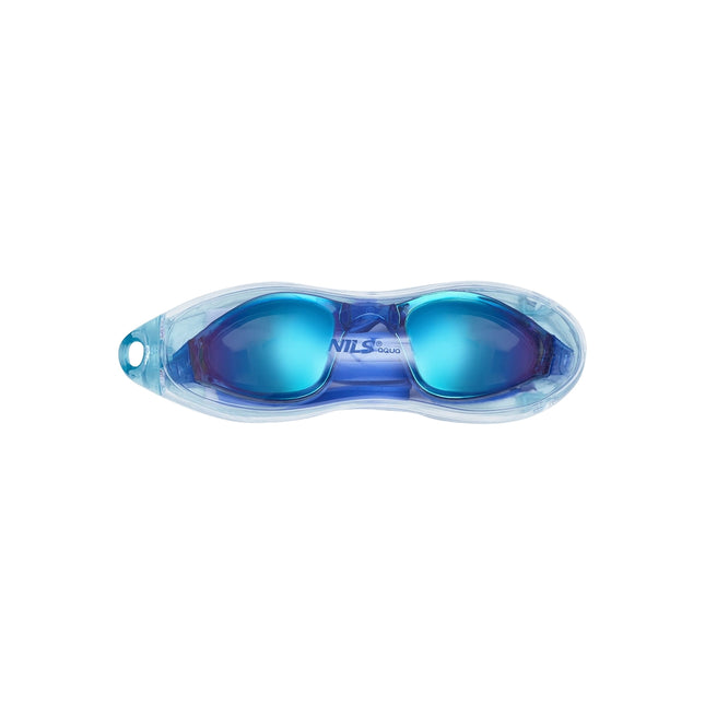Schwimmbrille, Antibeschlag, UV-Schutz, Blau/Regenbogen