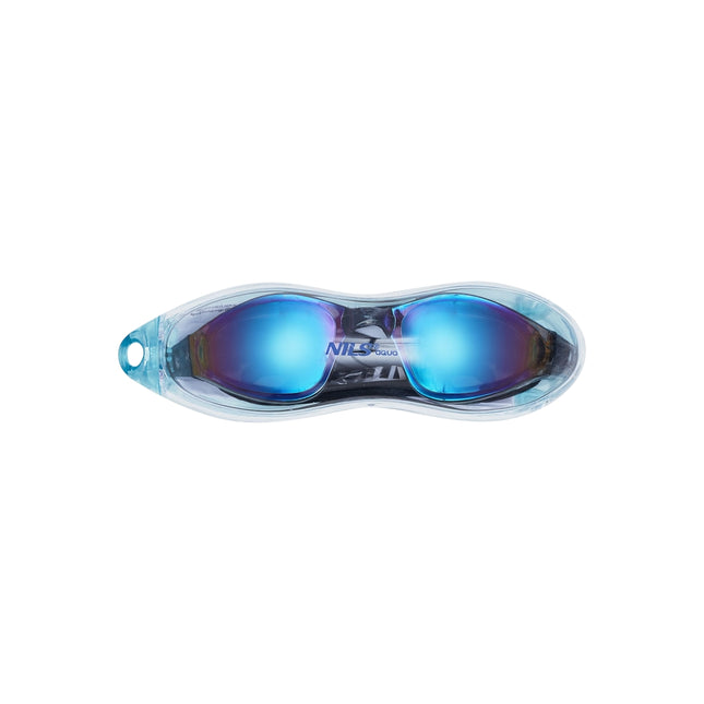 Schwimmbrille, Schwarz/Regenbogen, Antibeschlag, UV-Schutz