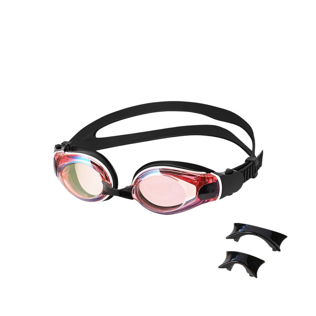 Schwimmbrille, Schwarz/Regenbogen, Antibeschlag, UV-Schutz