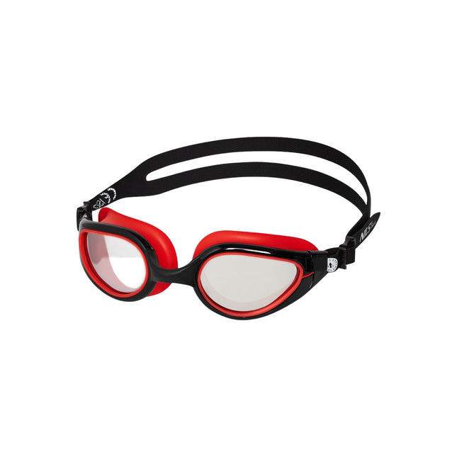 Schwimmbrille, Schwarz/Rot, Anti-Beschlag, UV-Schutz