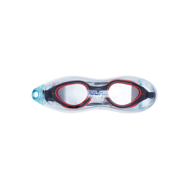 Schwimmbrille, Schwarz/Rot, Anti-Beschlag, UV-Schutz