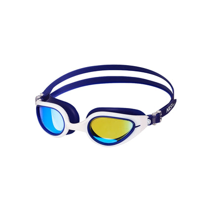 Schwimmbrille, Blau/Weiß, Antibeschlag, UV-Schutz