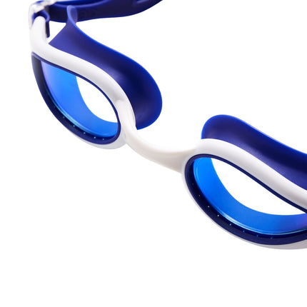 Schwimmbrille, Blau/Weiß, Antibeschlag, UV-Schutz