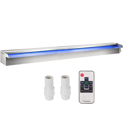 Swimming Pool Waterfall Spillway 120 cm, LED, Remote