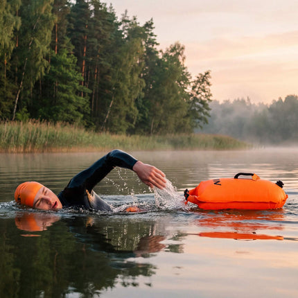 Schwimmboje mit 28-Liter-Trockensack, Rucksack