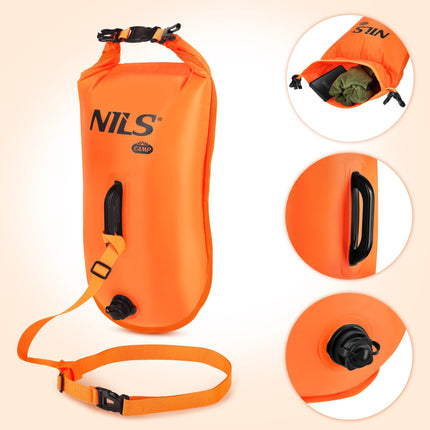 Schwimmboje mit 28-Liter-Trockensack, Rucksack