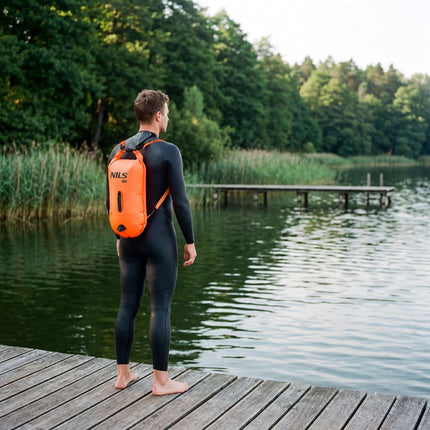 Schwimmboje mit 28-Liter-Trockensack, Rucksack