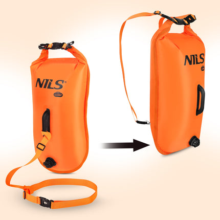 Schwimmboje mit 28-Liter-Trockensack, Rucksack