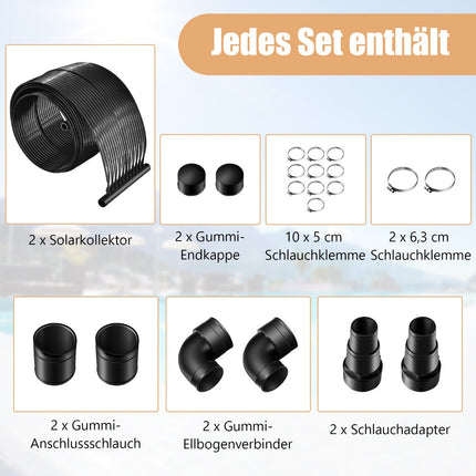 Schwimmbadheizung 500 x 75 cm Solarkollektor-Panels für 21500 L Einbau- und Aufstellpools