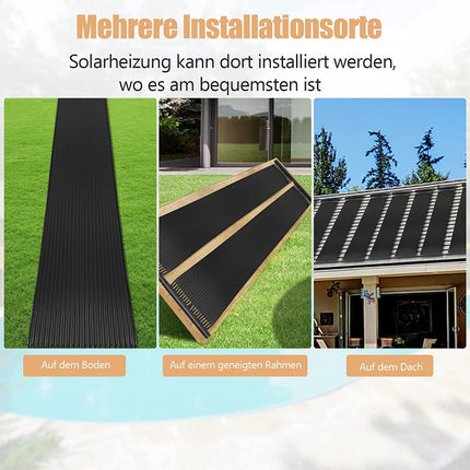Schwimmbadheizung 600 x 75 cm Solarkollektoren für 25800 L Einbau- und Aufstellpools