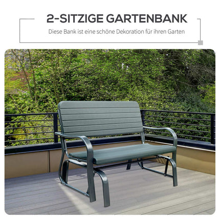 Metal garden swing bench - 2-seater for outdoor relaxation