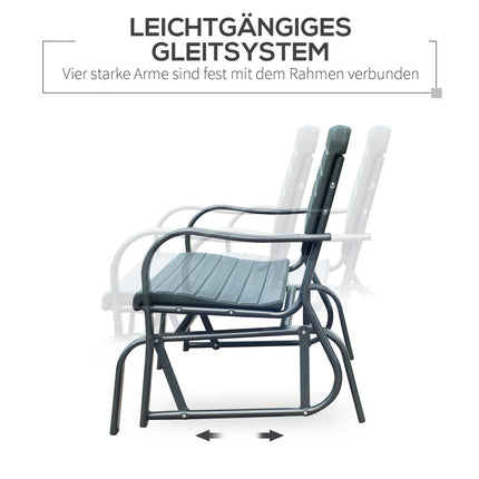 Metal garden swing bench - 2-seater for outdoor relaxation