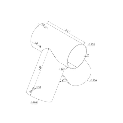 Swing Connector, A-Shape, Round Post, Steel