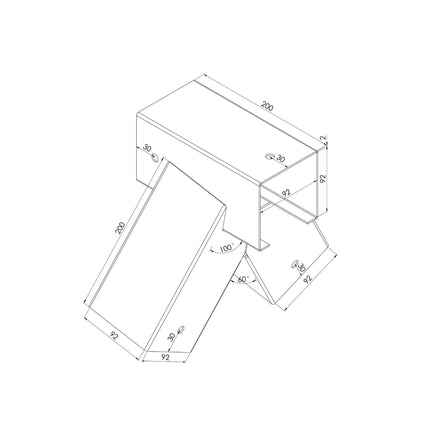 Schaukelrahmenverbinder, Stahl, wetterfest, 90x90 mm