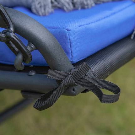 Gartenschaukelstuhl mit Verdeck, 2-Sitzer, Stahlblau