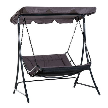 Swing Lounger Hollywood Swing Tuinligstoel Met Dak Voor 2 Personen Staalgrijs 164 X 116 X 176 Cm