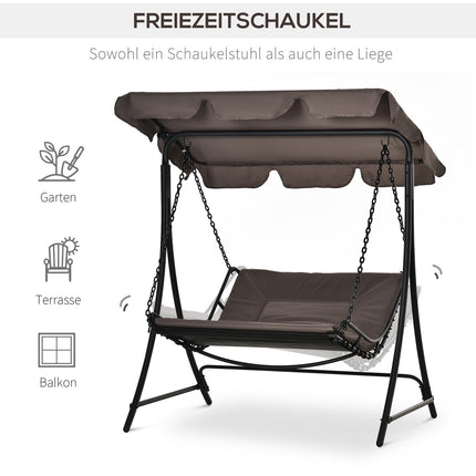 Swing Lounger Hollywood Swing Tuinligstoel Met Dak Voor 2 Personen Staalgrijs 164 X 116 X 176 Cm