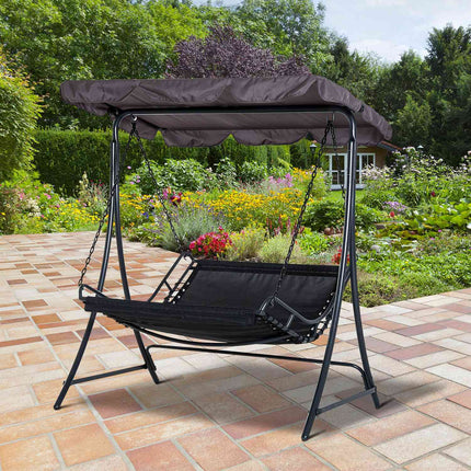 Swing Lounger Hollywood Swing Tuinligstoel Met Dak Voor 2 Personen Staalgrijs 164 X 116 X 176 Cm