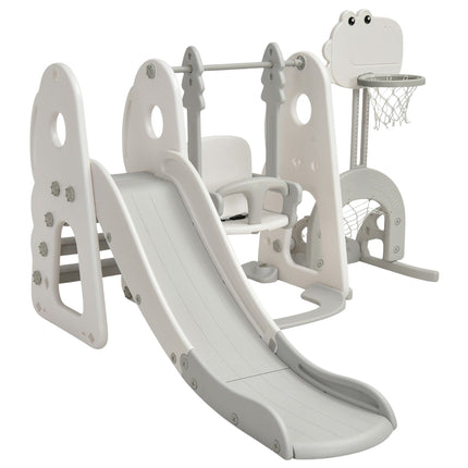 Schaukelgestell Rutsche und Schaukelset für Kleinkinder 172 x 182 x 108-120 cm weiß