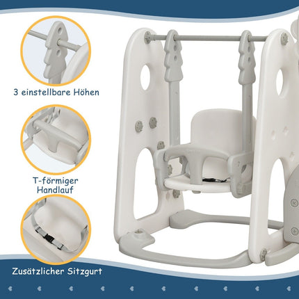 Schaukelgestell Rutsche und Schaukelset für Kleinkinder 172 x 182 x 108-120 cm weiß